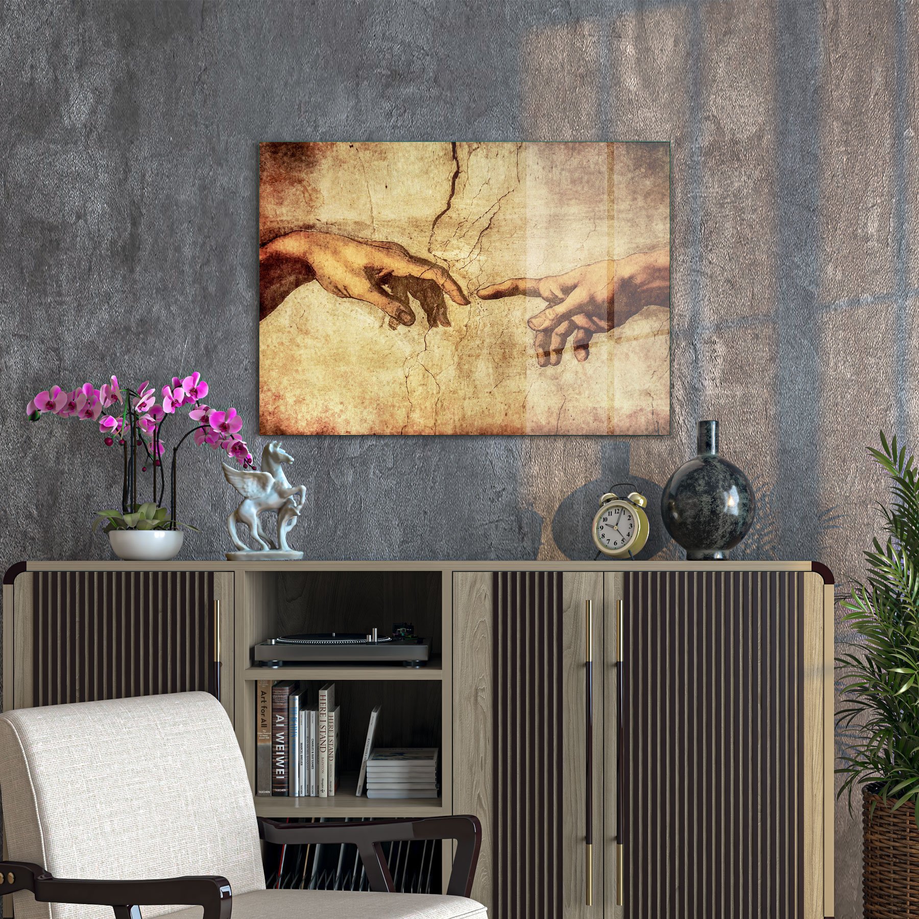 Picture of Decovetro Cam Tablo Touch of God 30x40 cm