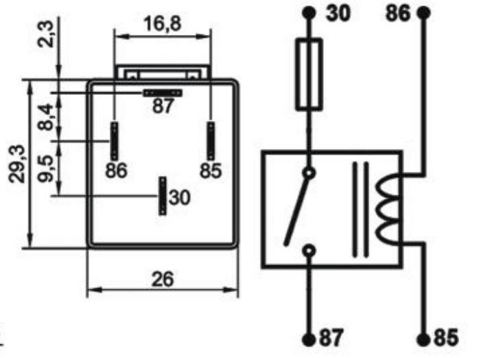 Picture of 12V 30A Mini Röle 4 Fişli Sigortalı Toz Ve Su Geçirmez