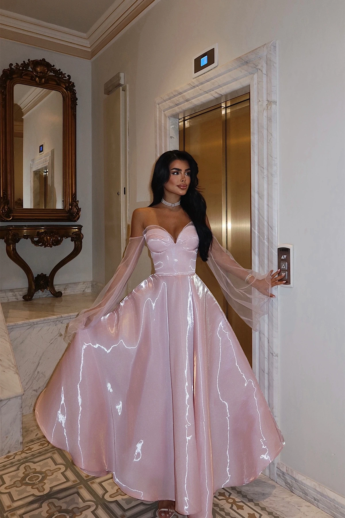 Picture of Powder Strapless Dress