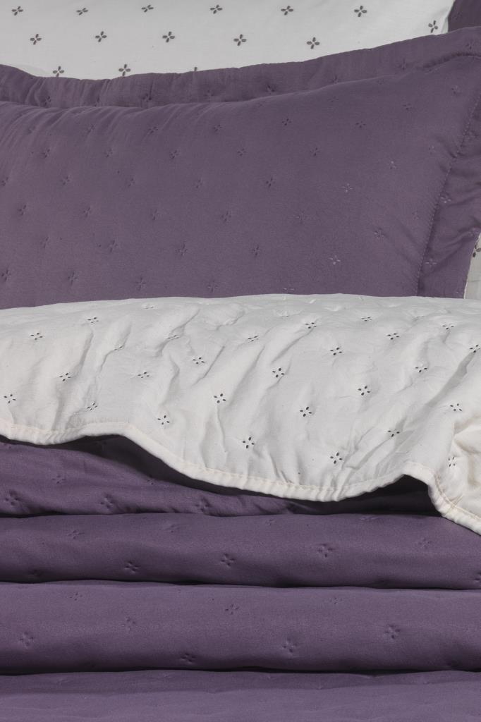 Picture of Washed Soft Çift Taraflı 6 Parça Çeyiz Seti Mürdüm