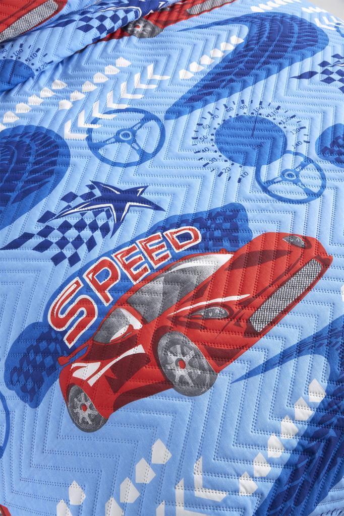 Picture of Ultrasonik Kapitoneli Speed Tek Kişilik Yatak Örtüsü Mavi