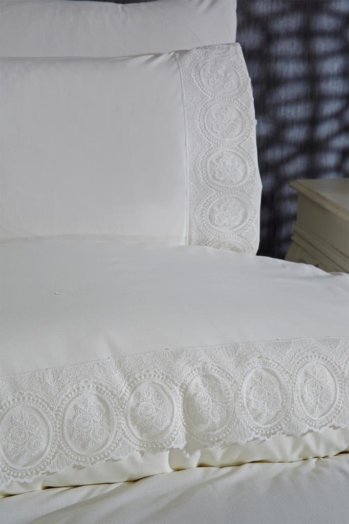 Picture of Fransız Dantelli Seda Çeyizlik Nevresim Takımı Krem