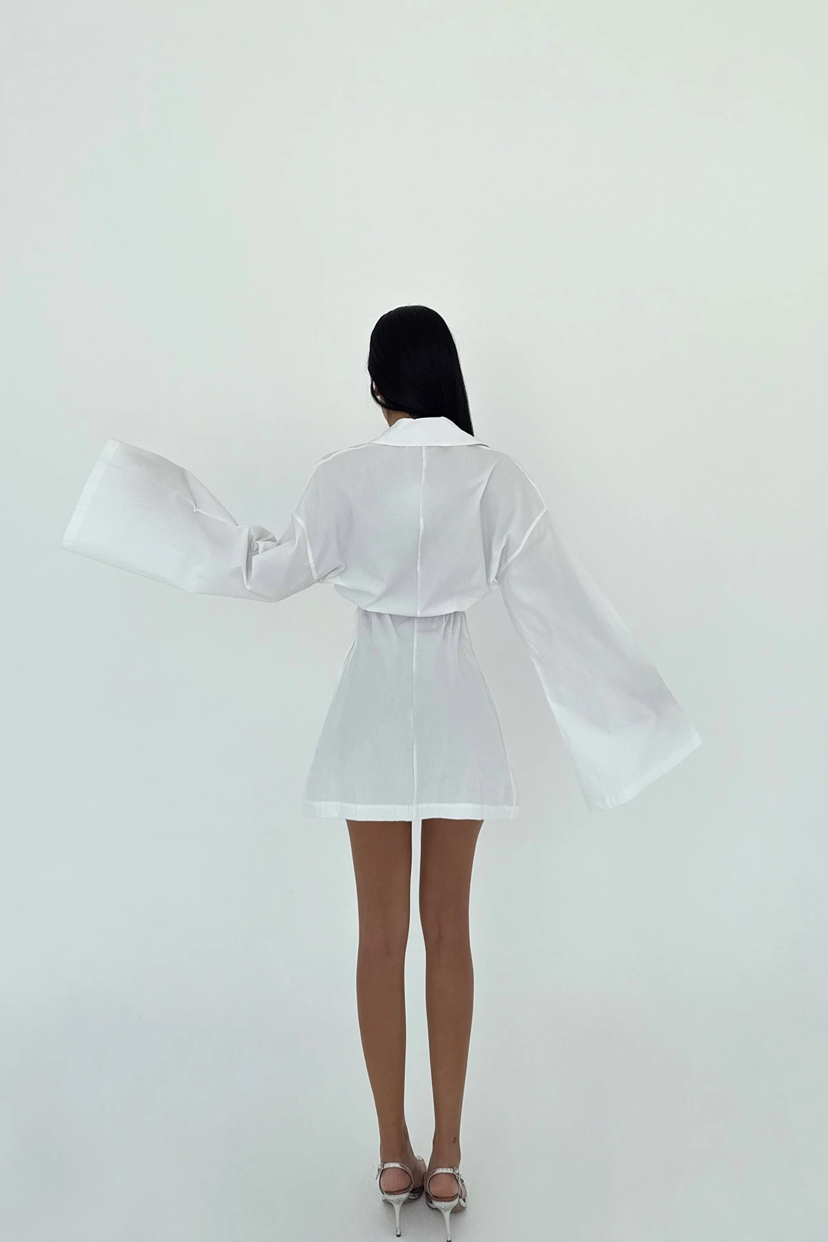 Picture of White Shirt Collar Dress