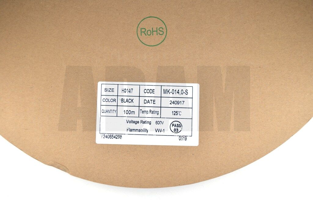 Picture of 100 Metre 14mm Siyah Isı İle Daralan Makaron Isıyla MT-M14S