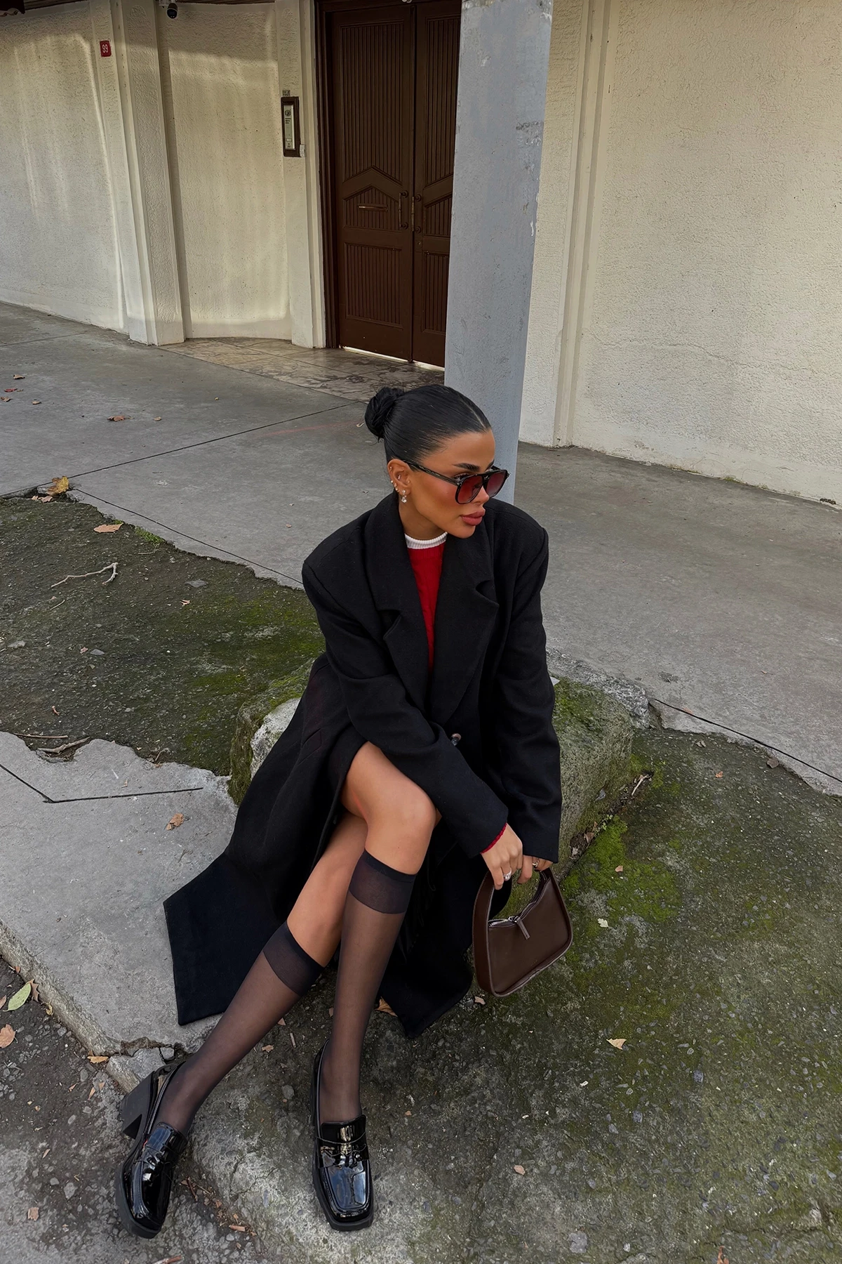 Picture of Black Button Detail Coat