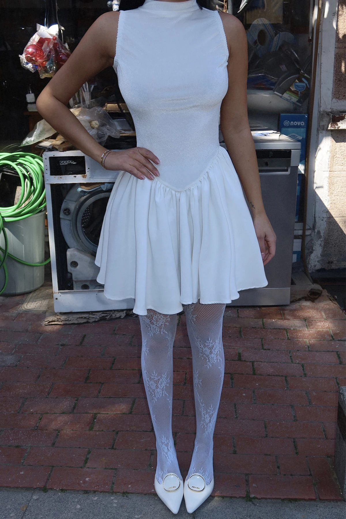 Picture of White Begonlia Mini Dress