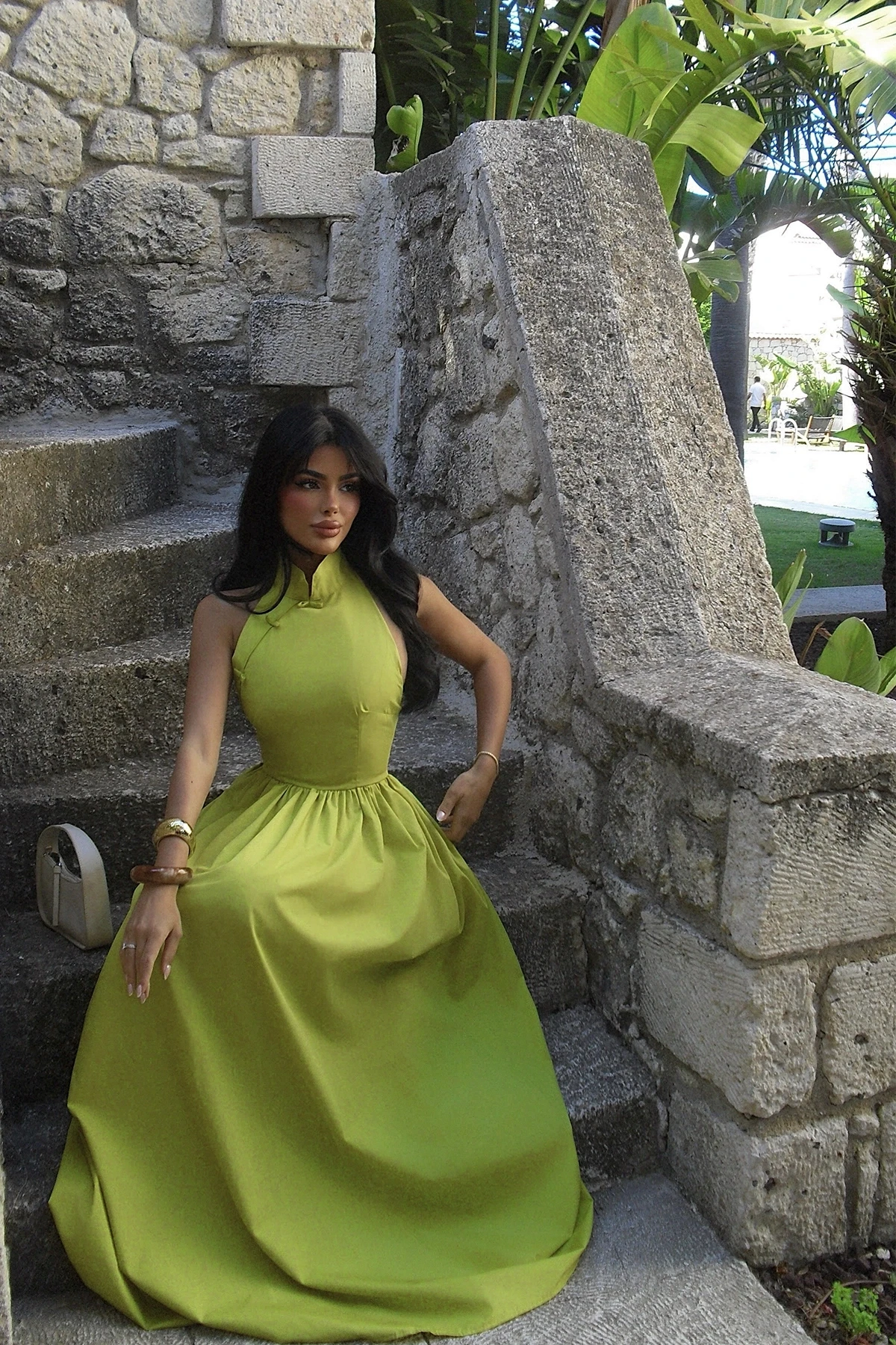 Picture of Oil Green Tania Dress