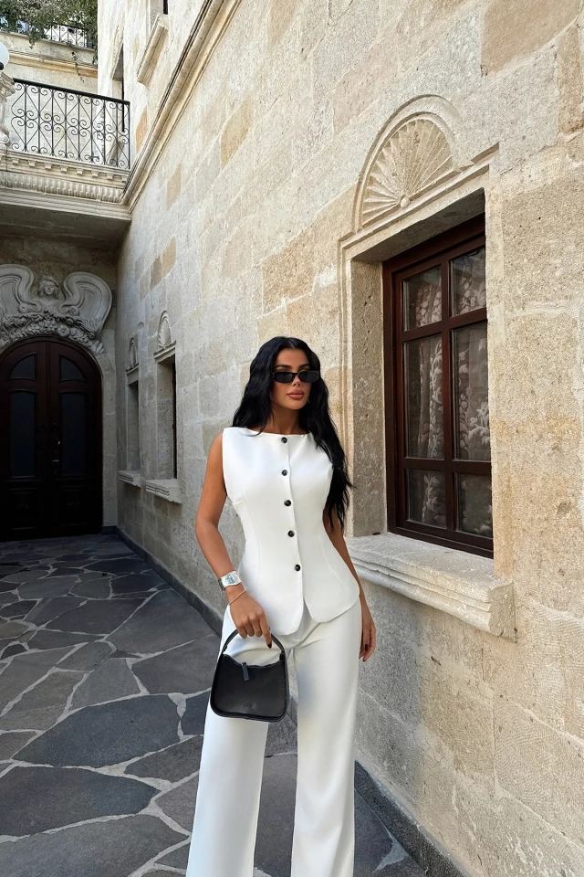 Picture of White Lamarie Tie Waist Bottom Top Set