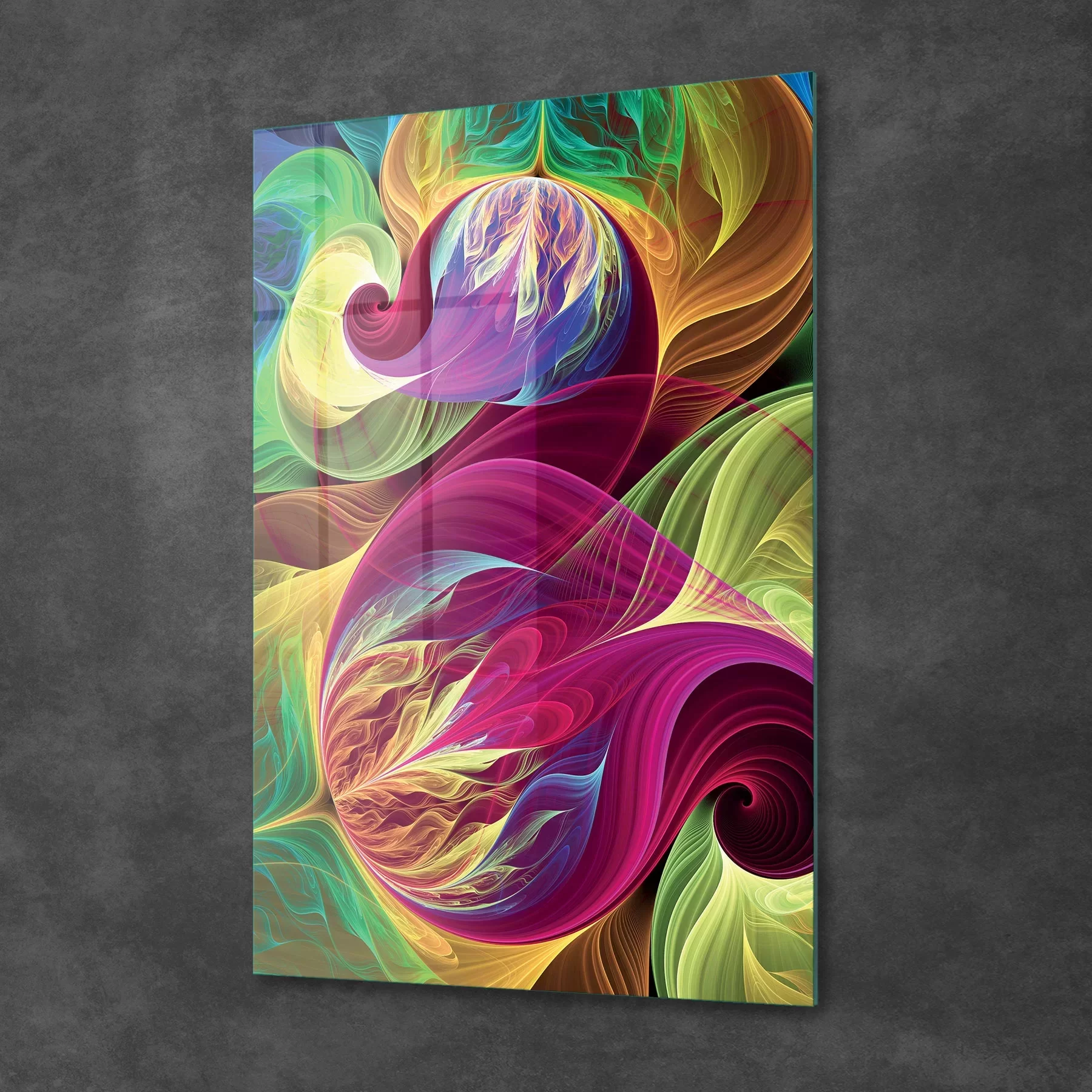 Picture of Decovetro Cam Tablo Dalgalı Çiçek Desen 70x100 cm