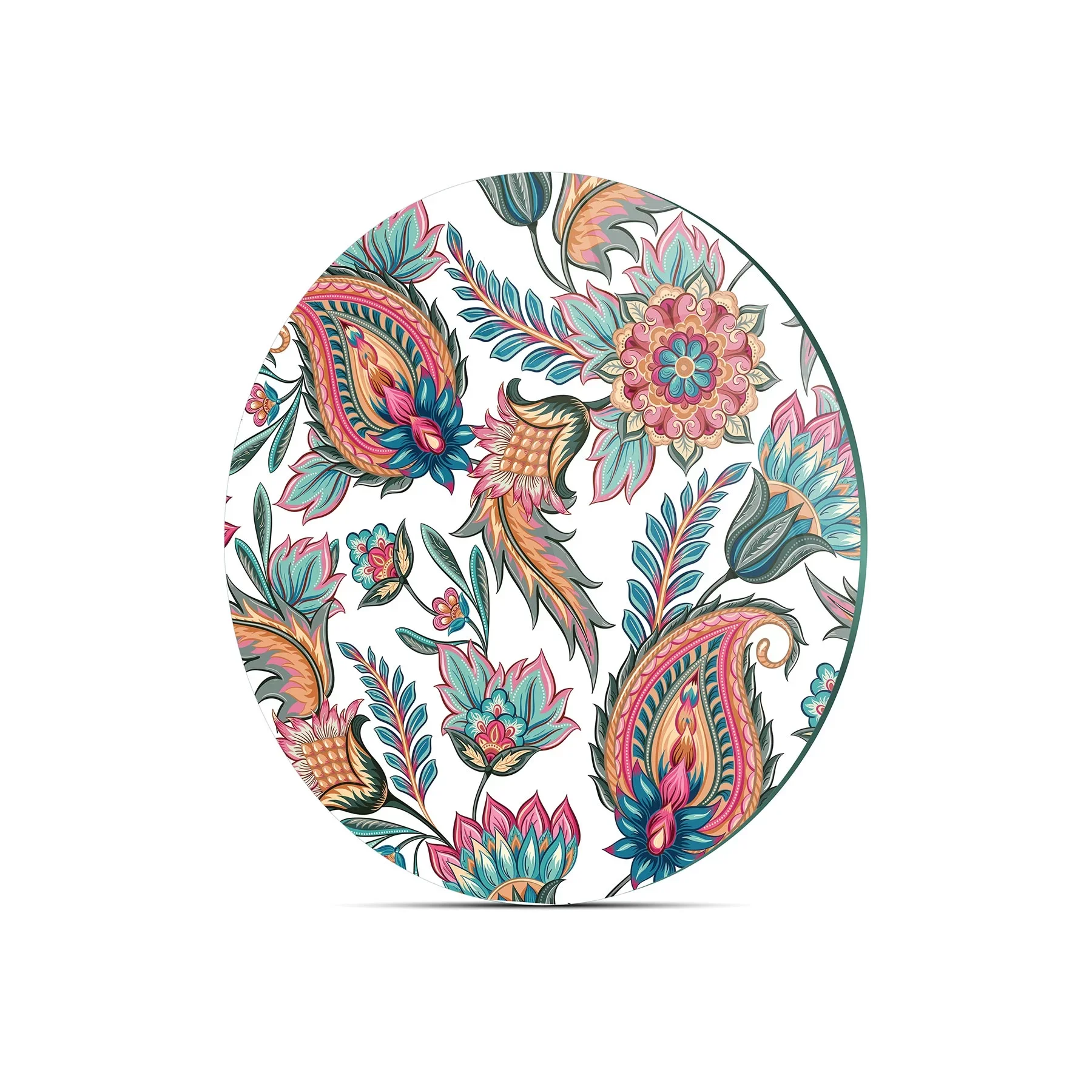 Picture of Decovetro Cam Kesme Tahtası ve Sunumluk Yuvarlak Sarmaşık Motifi Desenli 30x30 Cm