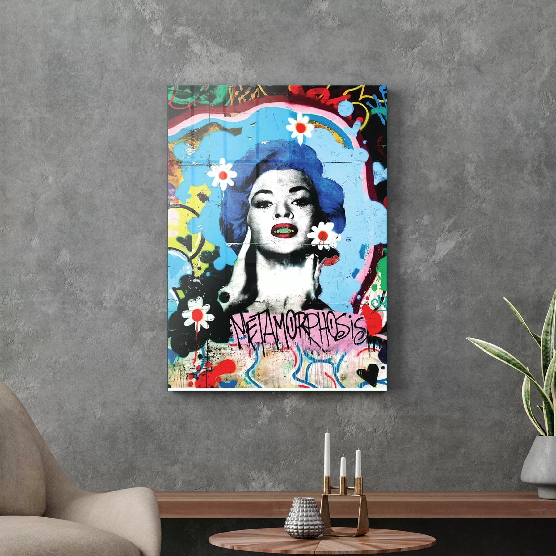 Picture of Decovetro Cam Tablo Pop Art Metamorfoz 50x70 cm