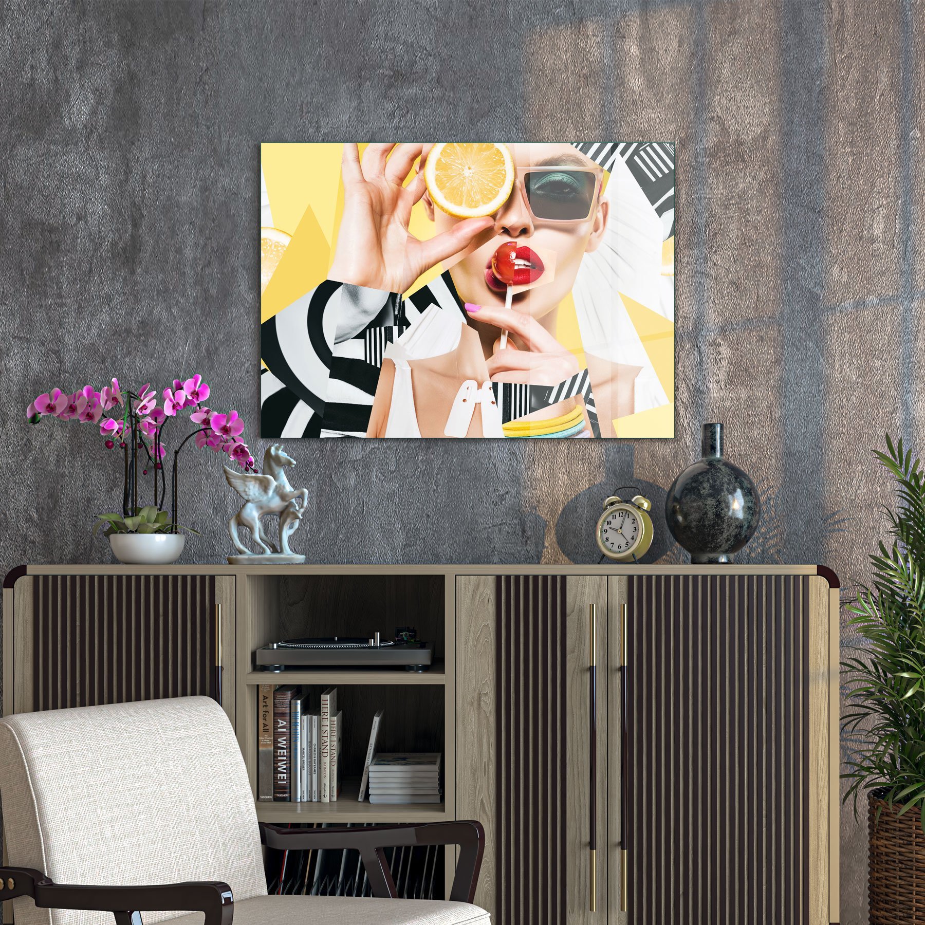 Picture of Decovetro Cam Tablo New Pop Art Woman Candy 30x40 cm