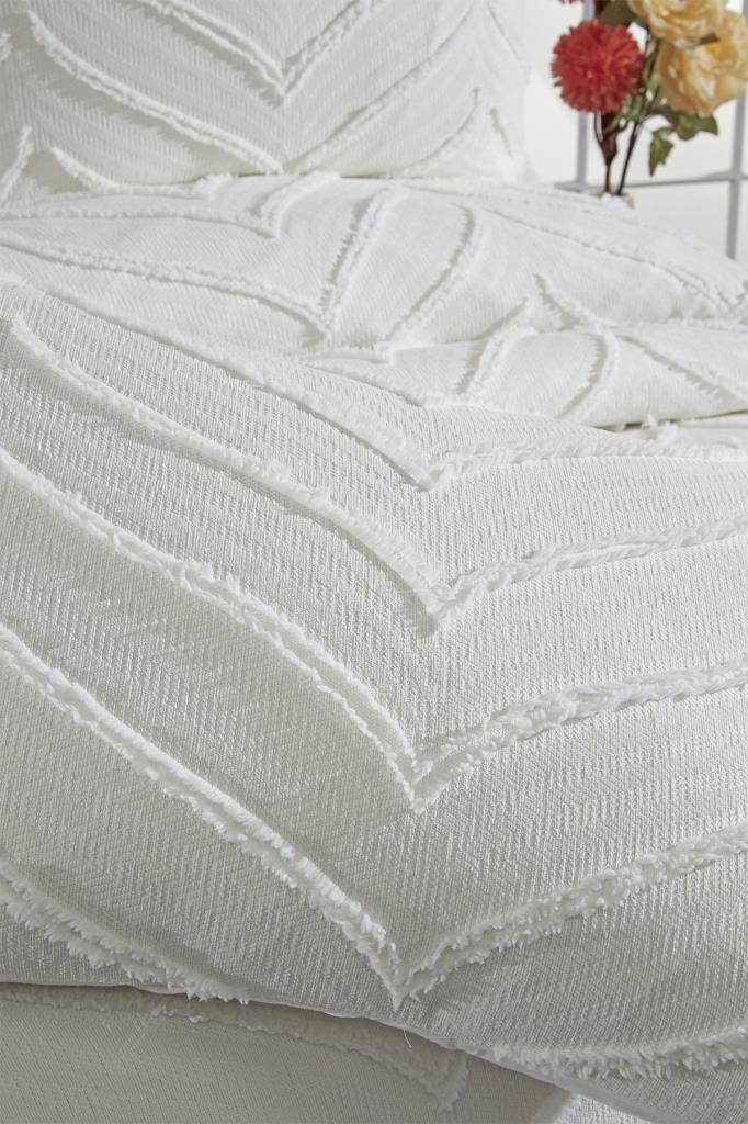 Picture of Çeyiz Diyarı Sementina 3 Parça Çift Kişilik Pike Takımı Krem