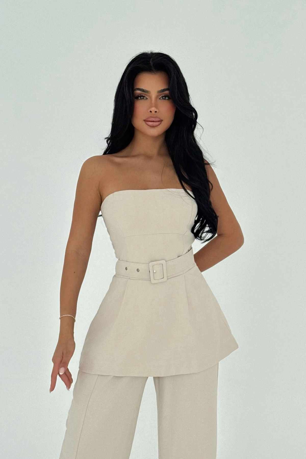 Picture of Beige Betty Belted Suit
