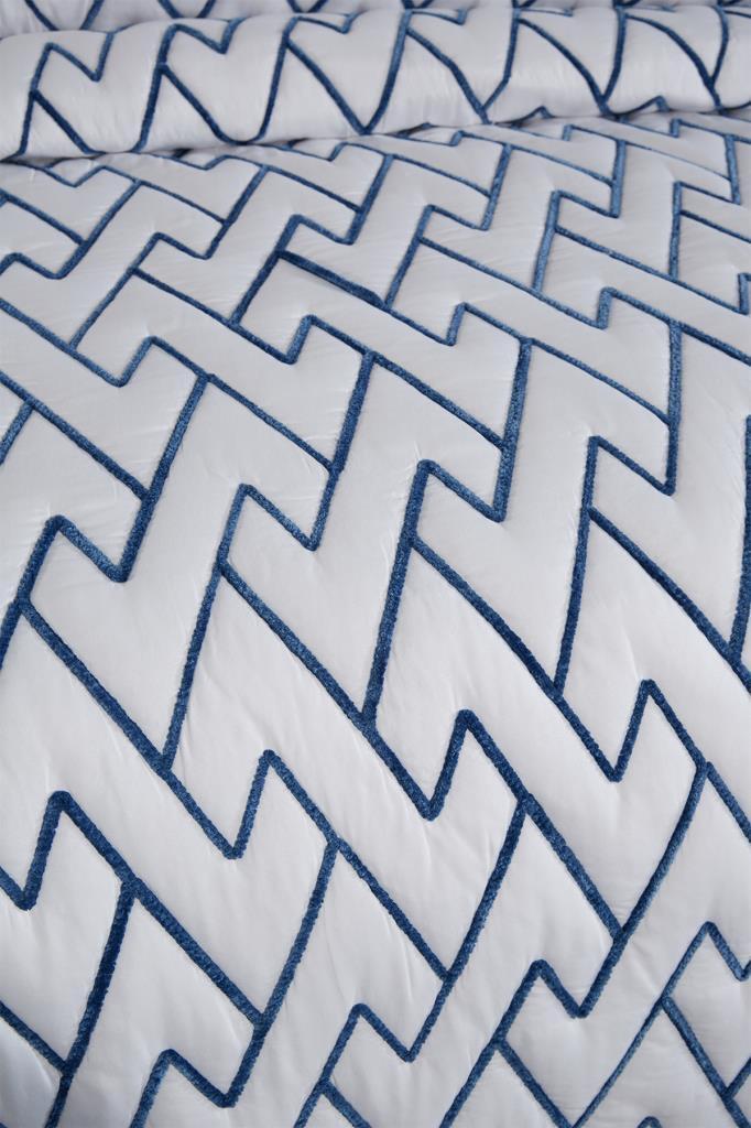 Picture of Maria Kapitoneli Çift Kişilik Yatak Örtüsü 230x240 Krem Mavi