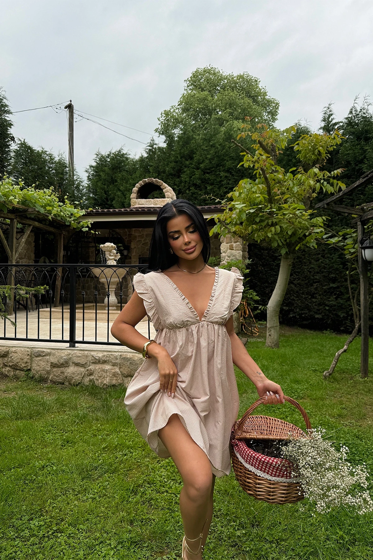 Picture of Beige Strappy Mini Dress