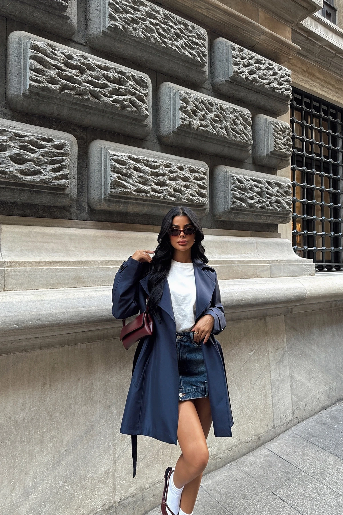 Picture of Navy Blue Osanna Trench Coat