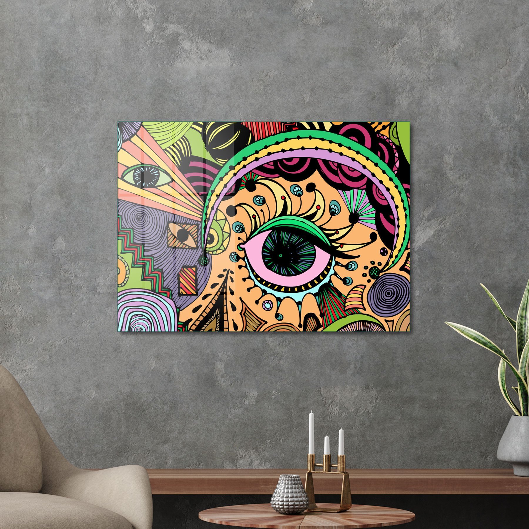 Picture of Decovetro Cam Tablo Pop Art Colour Eye 70x100 cm