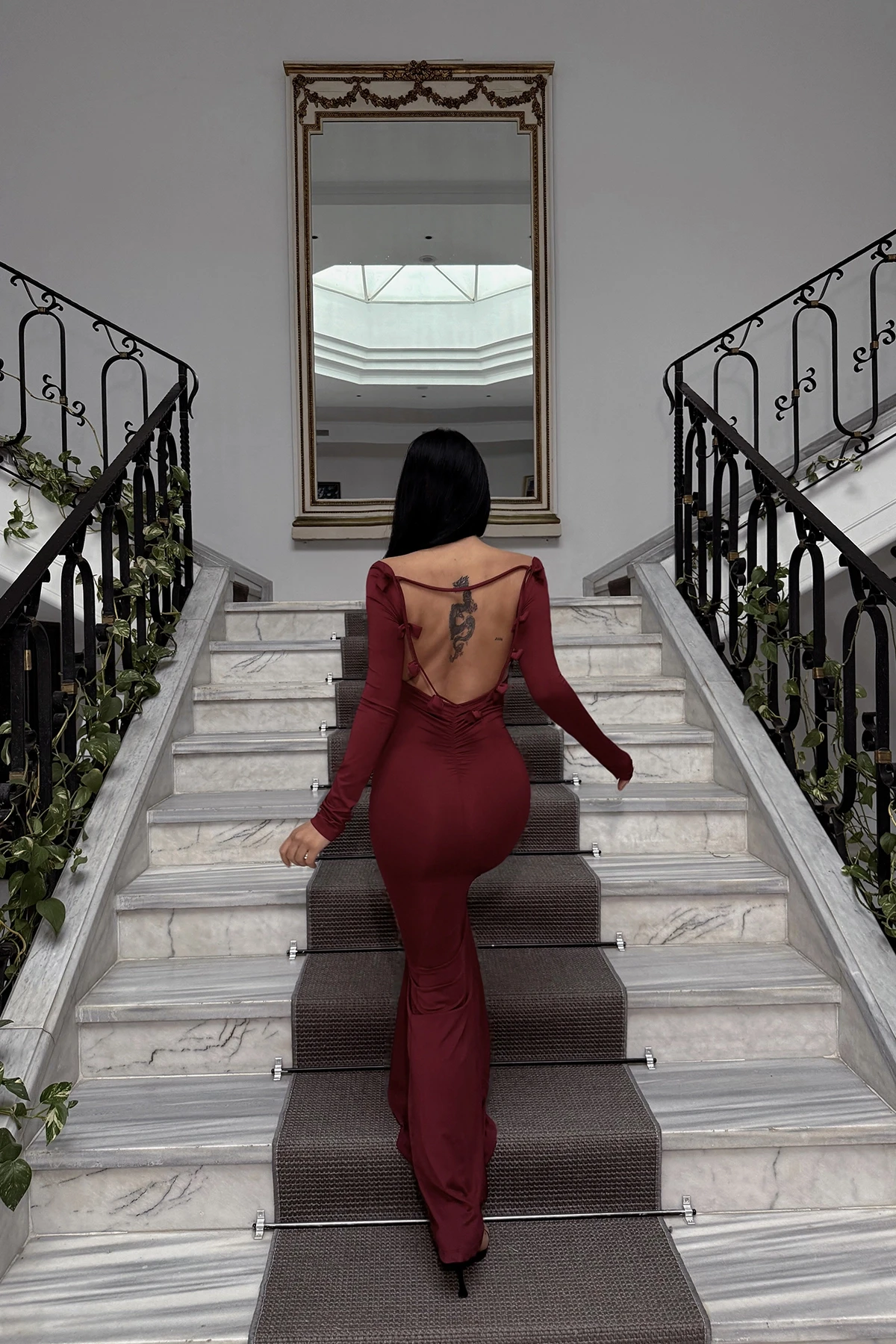 Picture of Cherry Bruise Transparent Front Long Dress