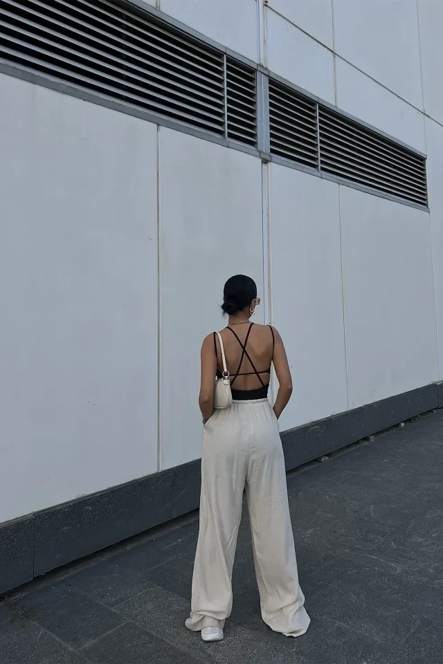 Picture of Cream Palazzo Trousers