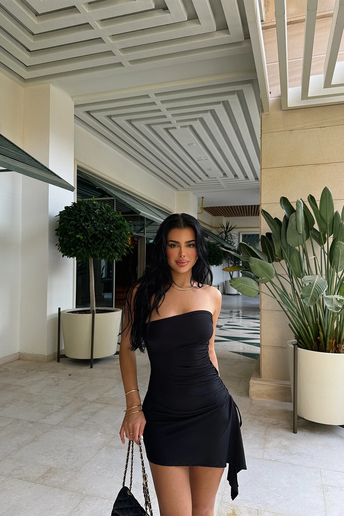 Picture of Black Strapless Mini Dress