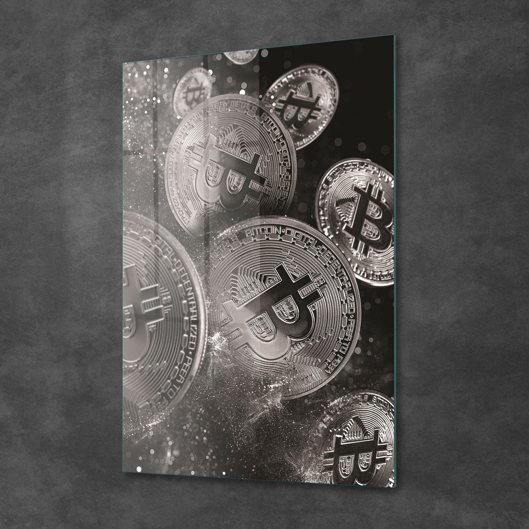 Picture of Decovetro Cam Tablo Bitcoin Desenli 30x40 cm