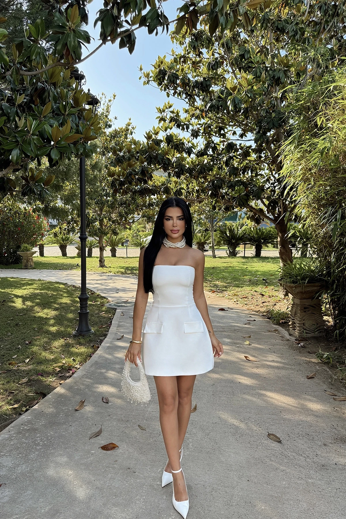 Picture of White Belinda Strapless Mini Dress