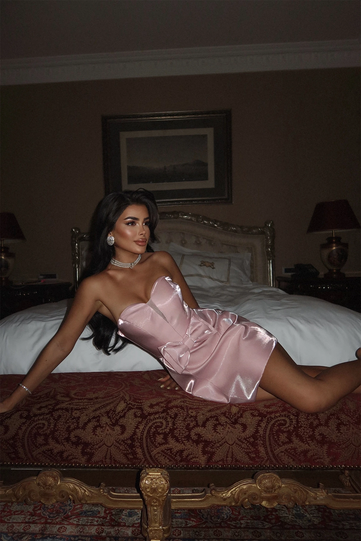 Picture of Powder Bow Detail Mini Dress