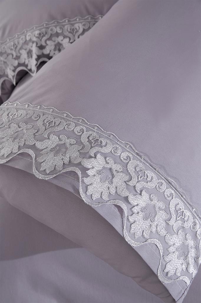 Picture of Fransız Dantelli Neriman Çeyizlik Nevresim Takımı Gri