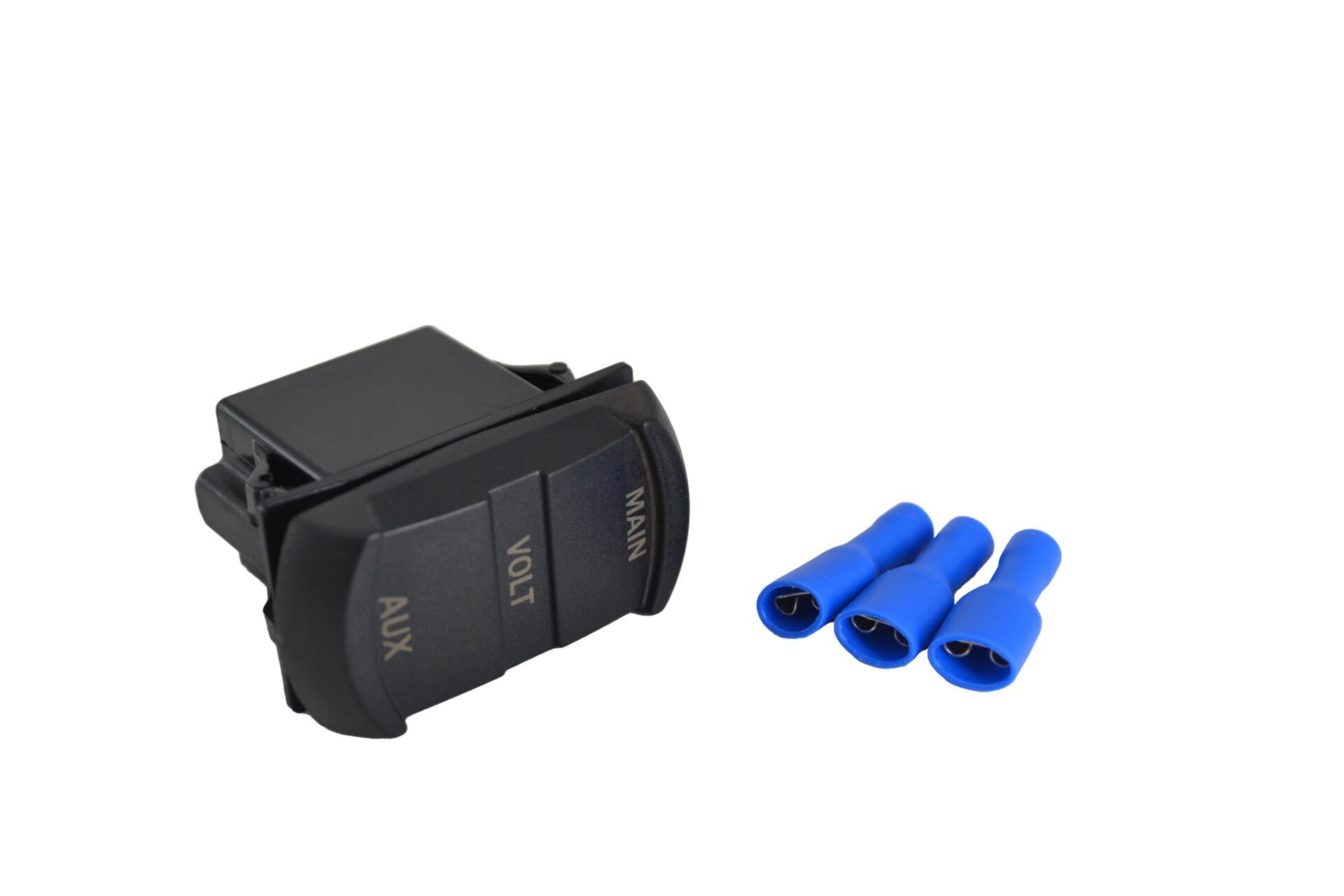 Picture of 12V 24V DC Voltmetre Çift Gösterge Akü+Cihaz AUX Dikdörtgen Karavan Marine MT-UM04