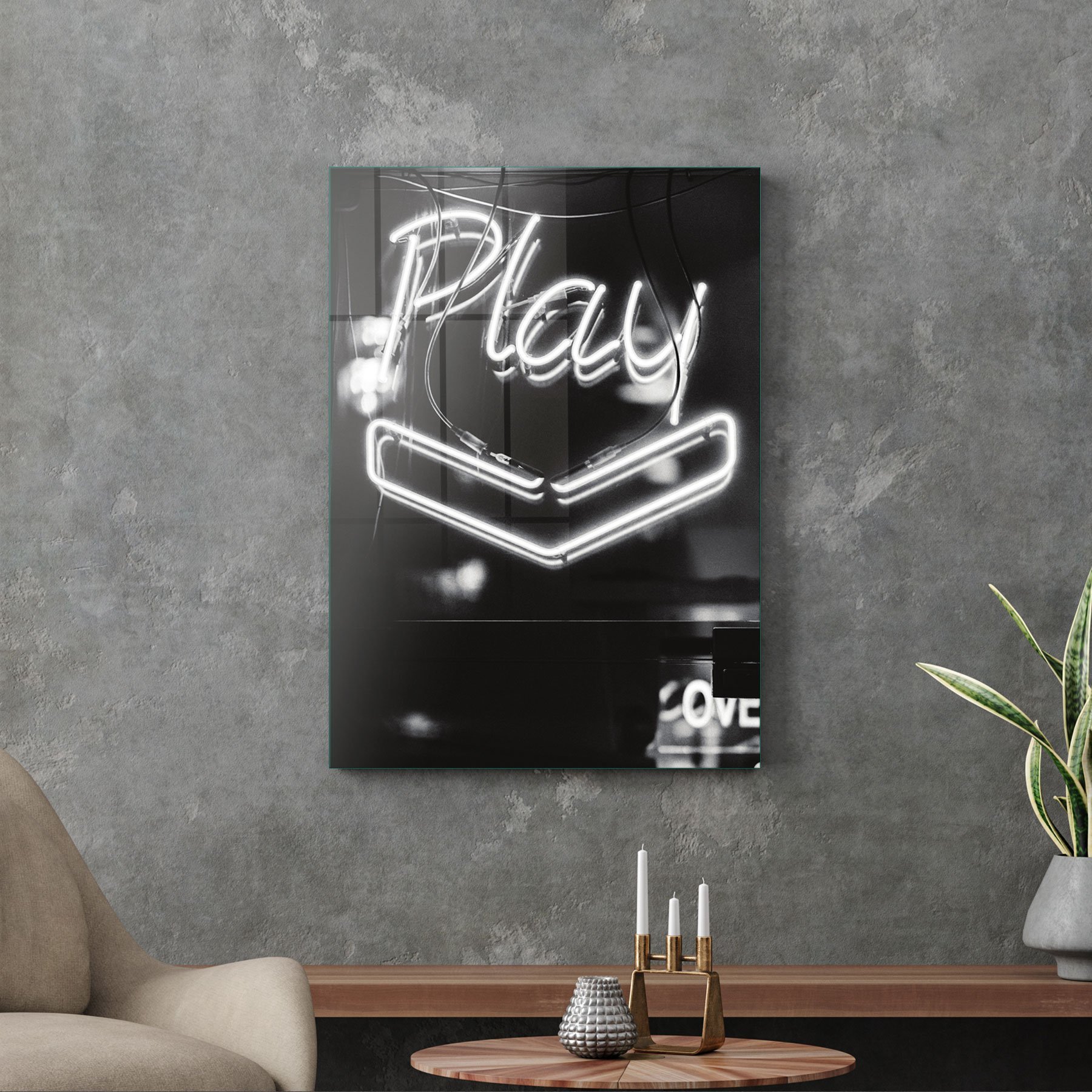 Picture of Decovetro Cam Tablo Neon Black 30x40 cm