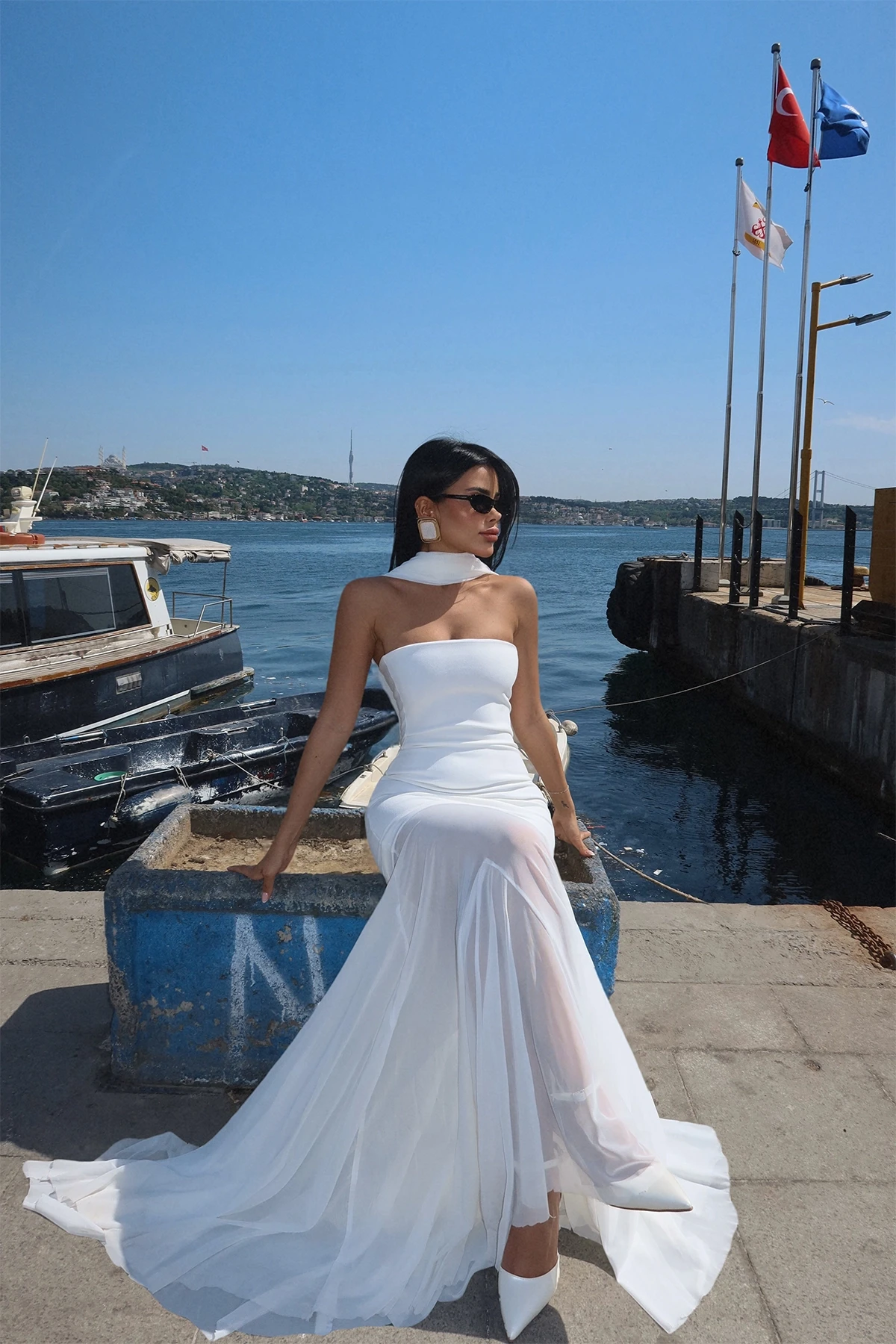 Picture of White Tulle Long Dress