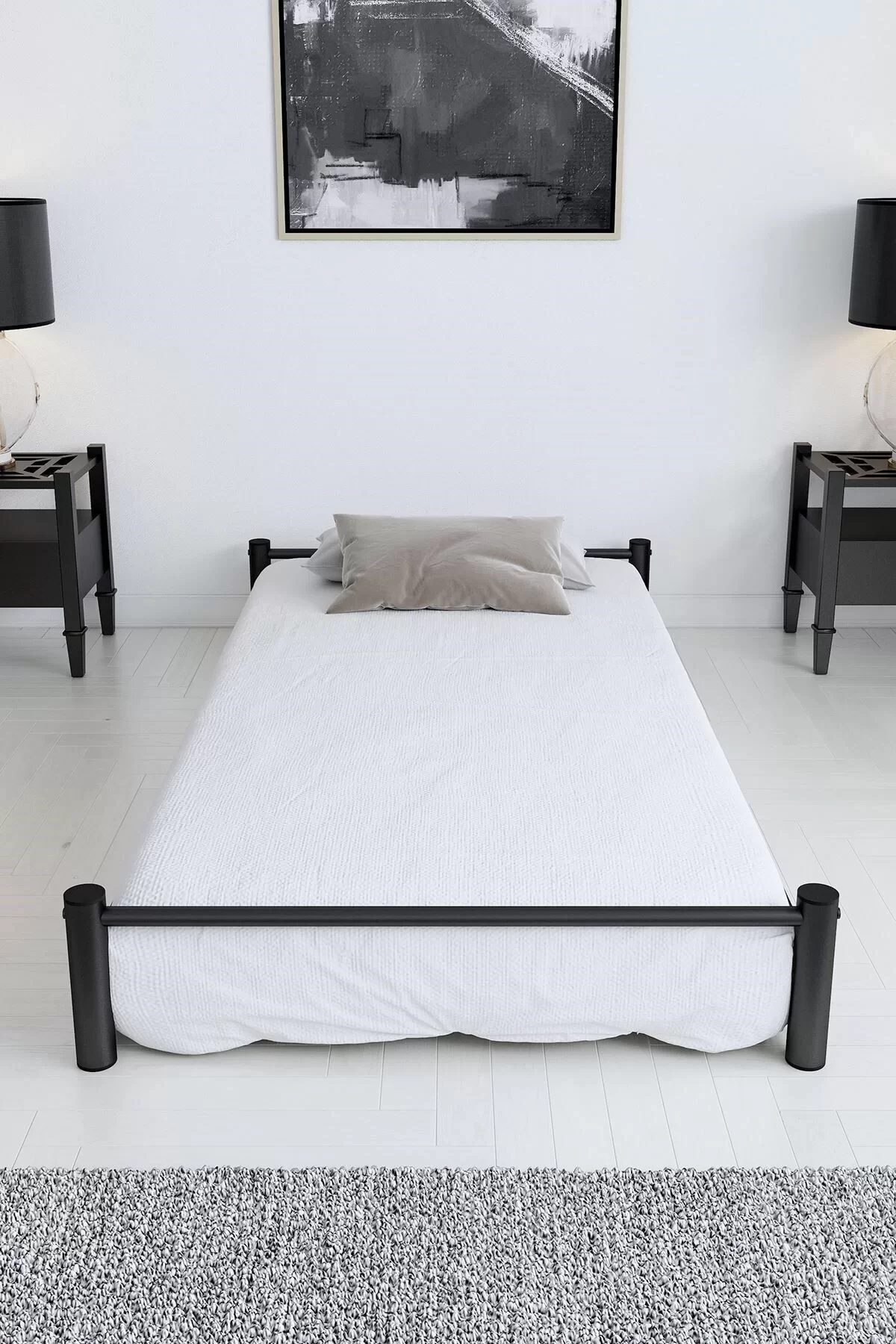 Picture of Yavru Karyola Ranza Eki Yer Yatağı Baza Yatak Siyah