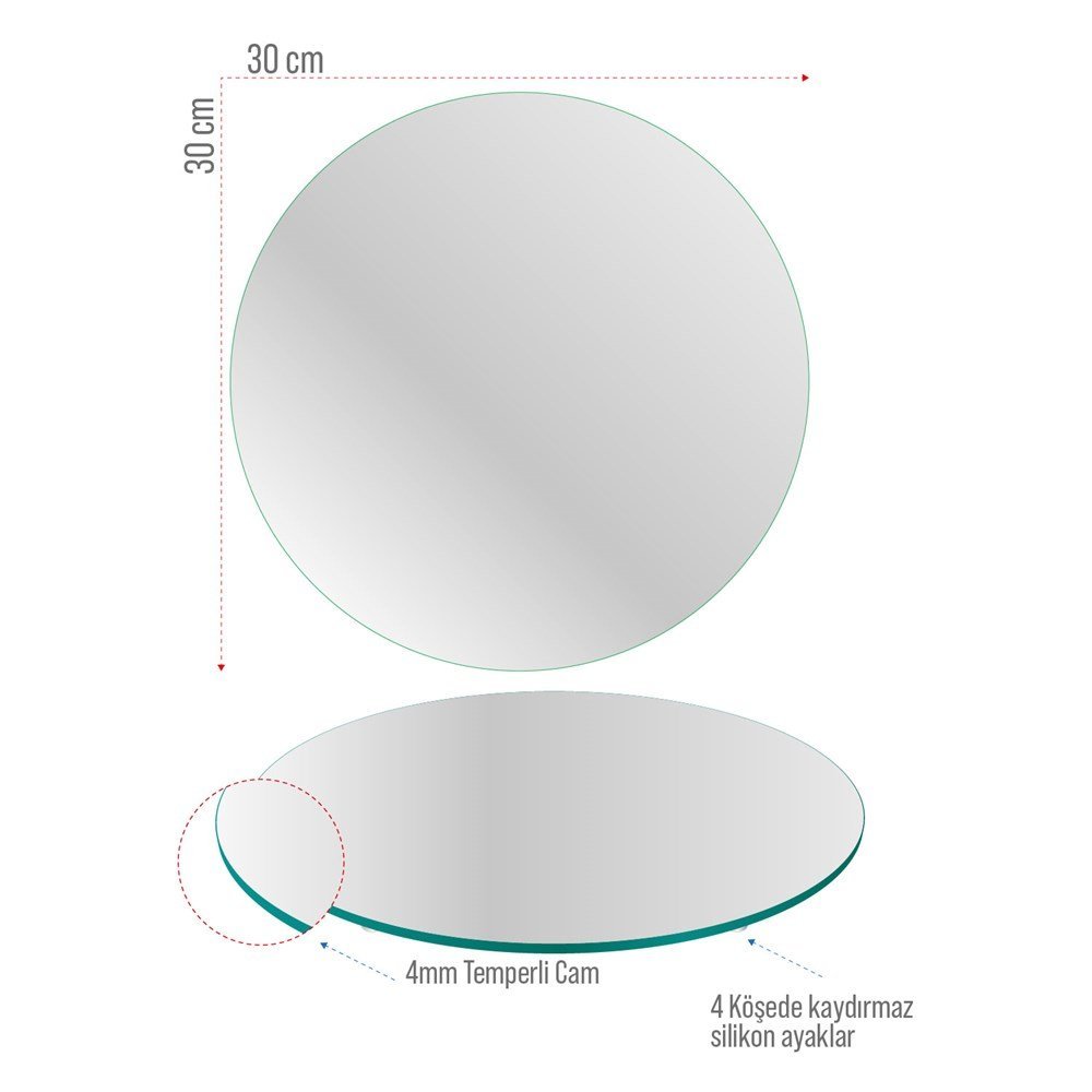 Picture of Decovetro Cam Kesme Tahtası ve Sunumluk Yuvarlak Mandala Desenli 30x30 Cm