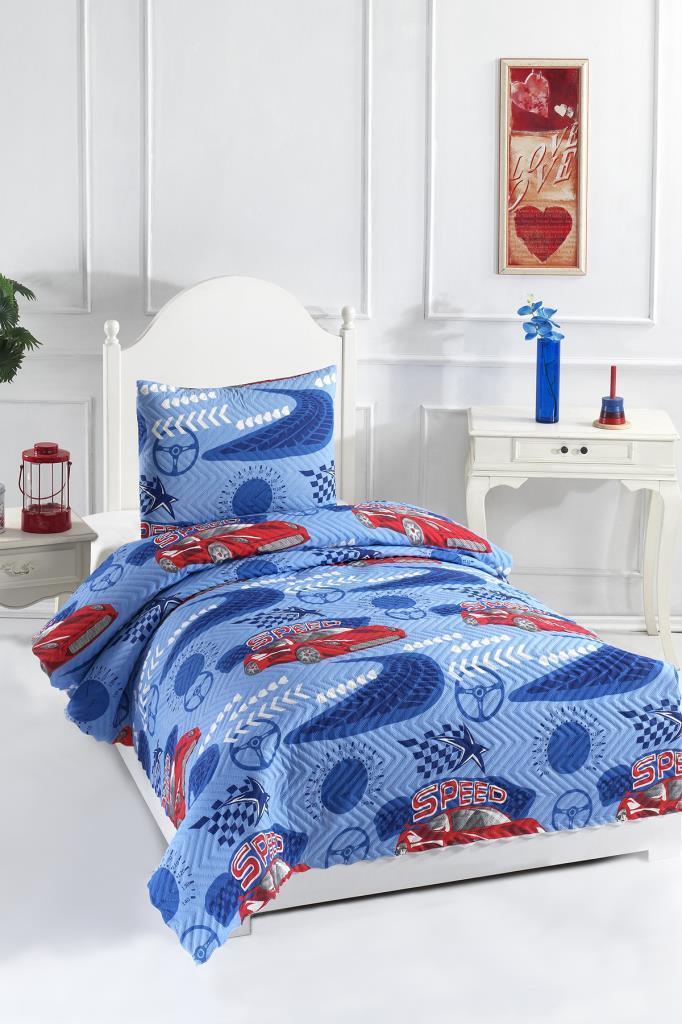 Picture of Ultrasonik Kapitoneli Speed Tek Kişilik Yatak Örtüsü Mavi