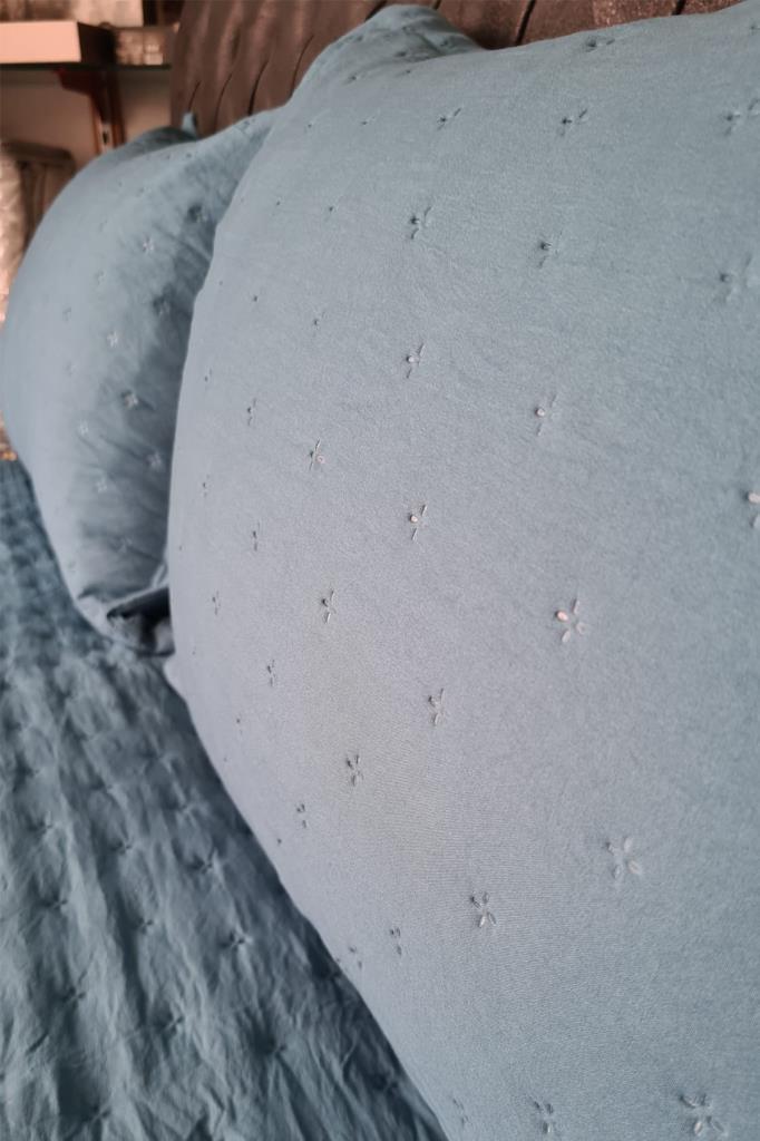 Picture of Washed Soft Çift Kişilik Yatak Örtüsü Petrol