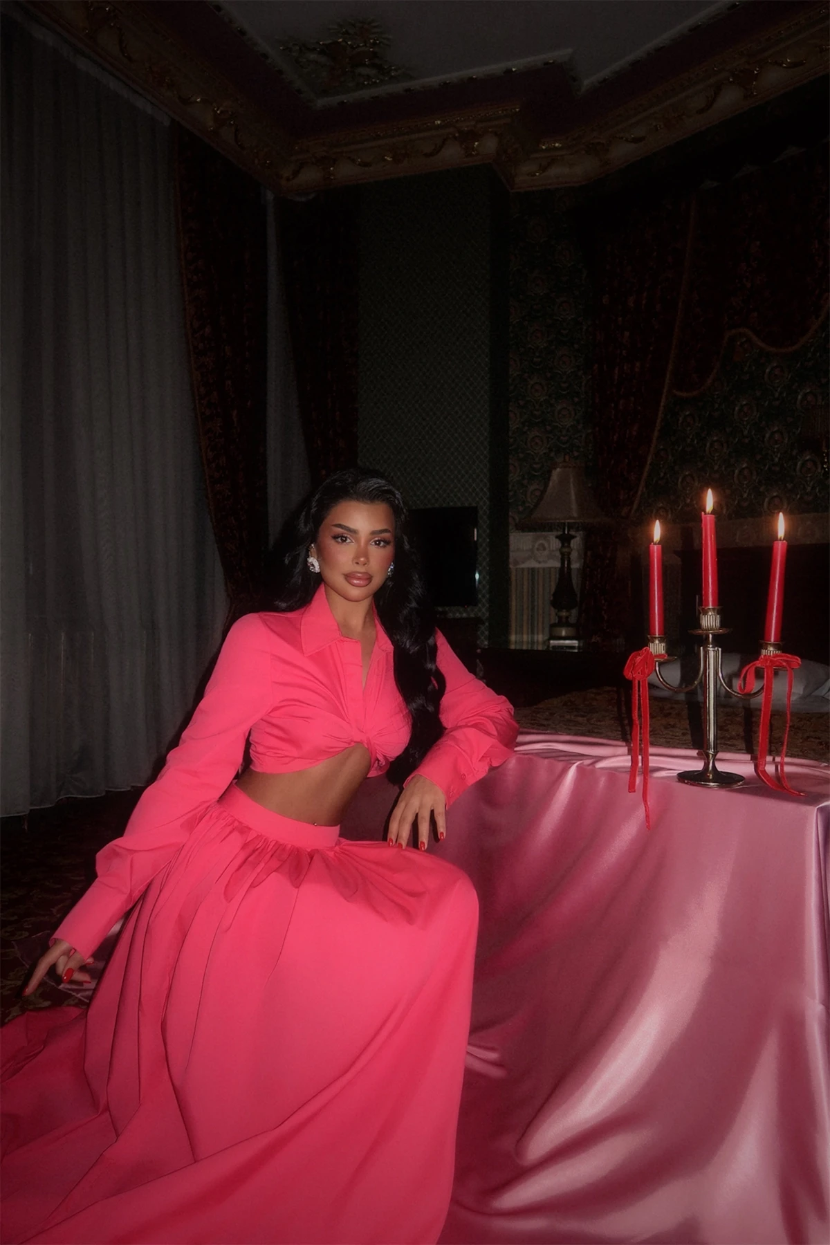 Picture of Fuchsia Veuve Bottom Top Set