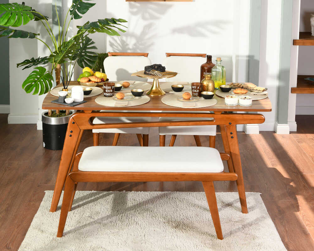 Picture of Palace Ceviz 2 Sandalye 1 Bench 1 Masa (80x160)