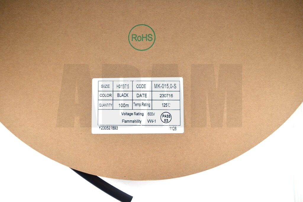 Picture of 100 Metre 15mm Siyah Isı İle Daralan Makaron Isıyla MT-M15S