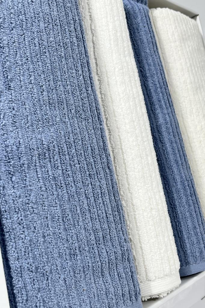 Picture of Ekol Hamam Takımı 4 Parça Krem - Mavi