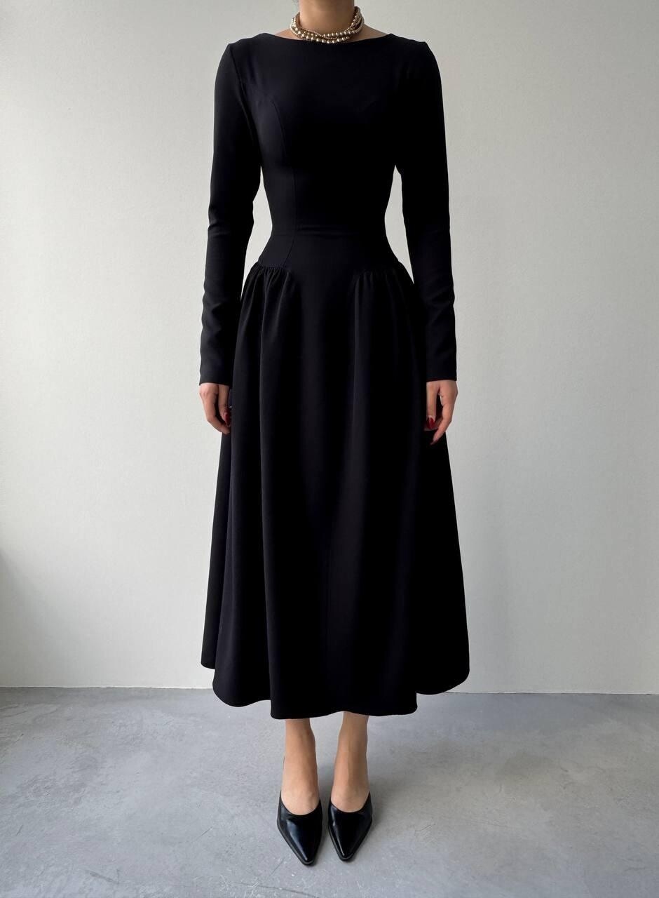 Picture of Arnas Oval Büzgülü Elbise