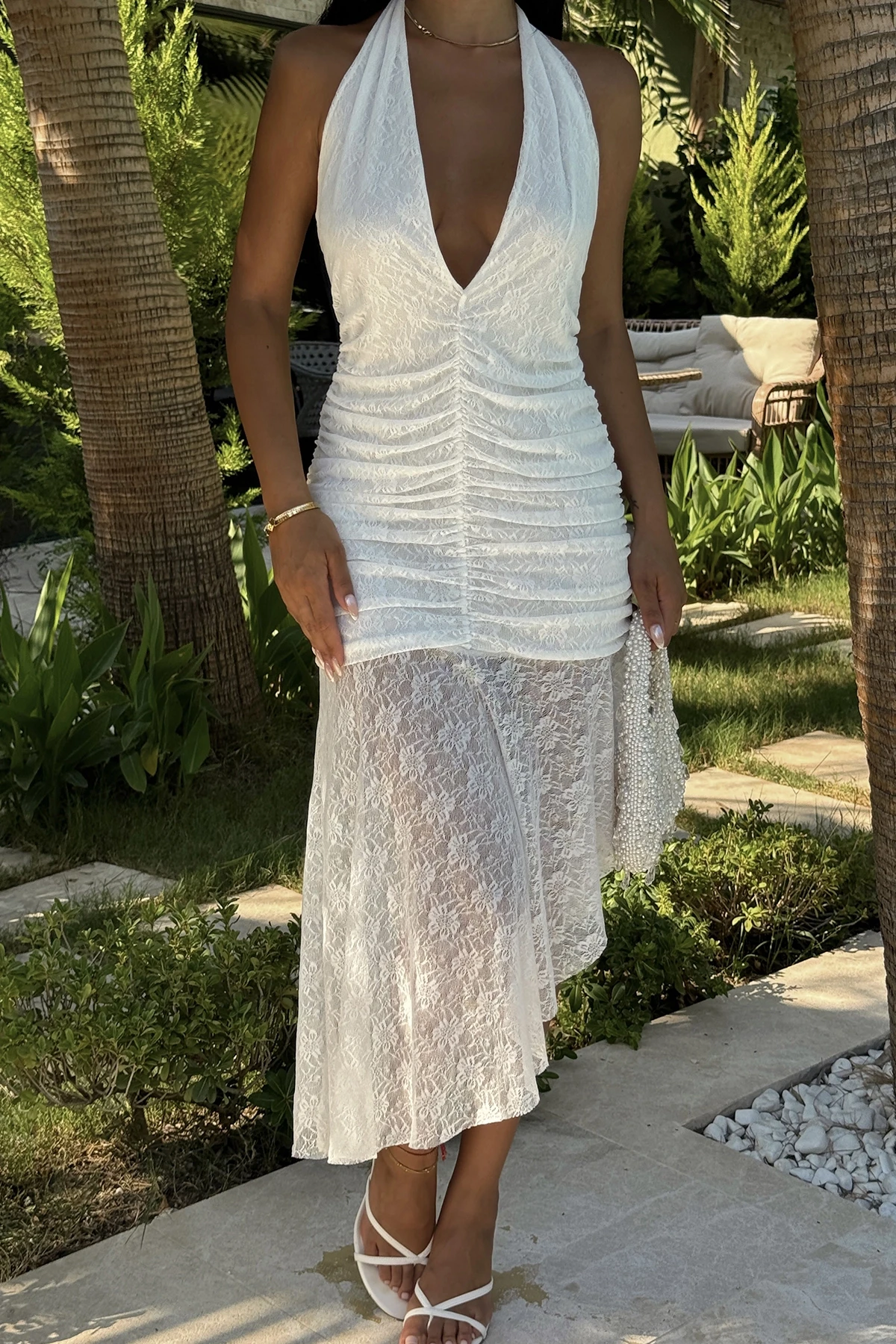Picture of White Carlina Lace Tie Dress