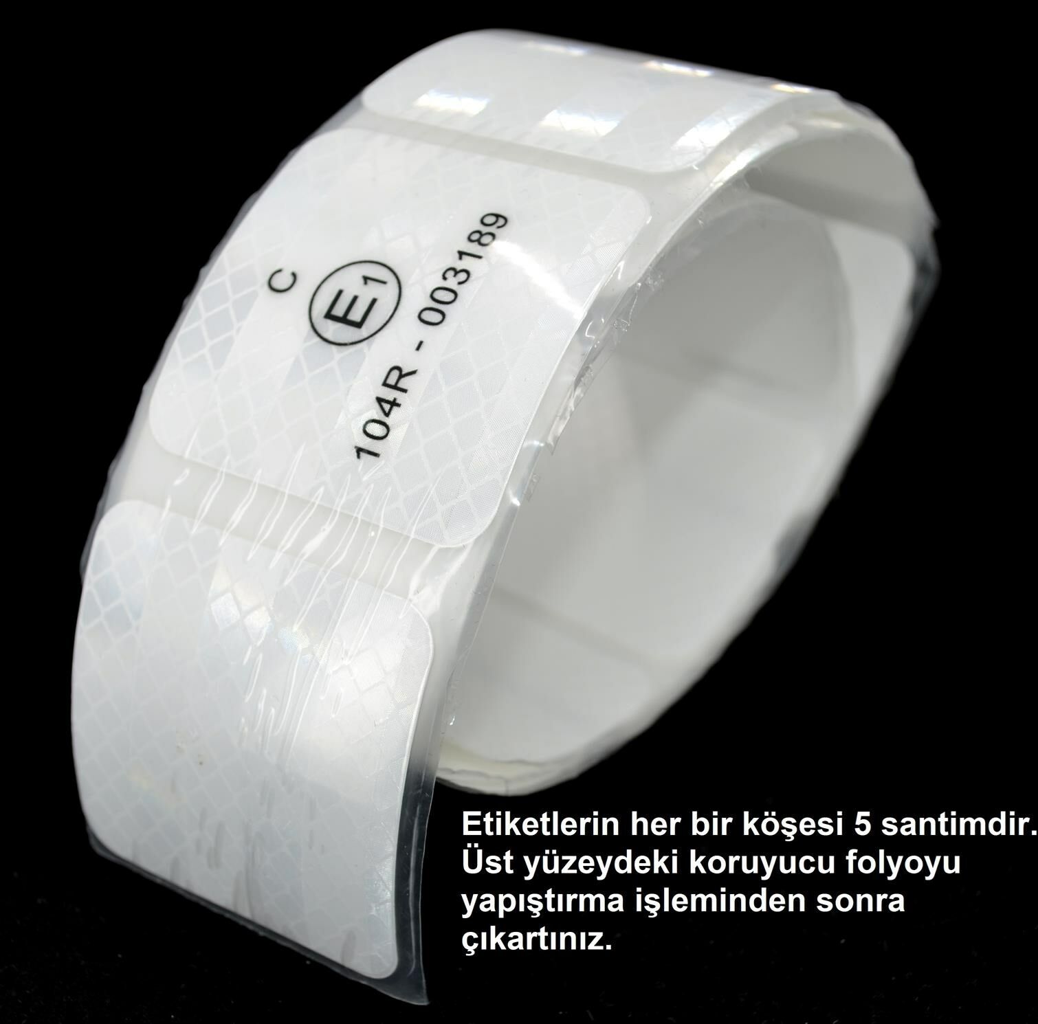 Picture of 18 Adet 5Cmx5Cm Kesikli Beyaz Reflektif Bant Etiket