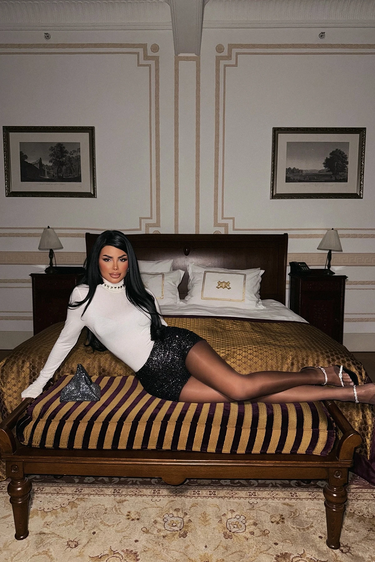 Picture of Gray Sequin Detail Shorts