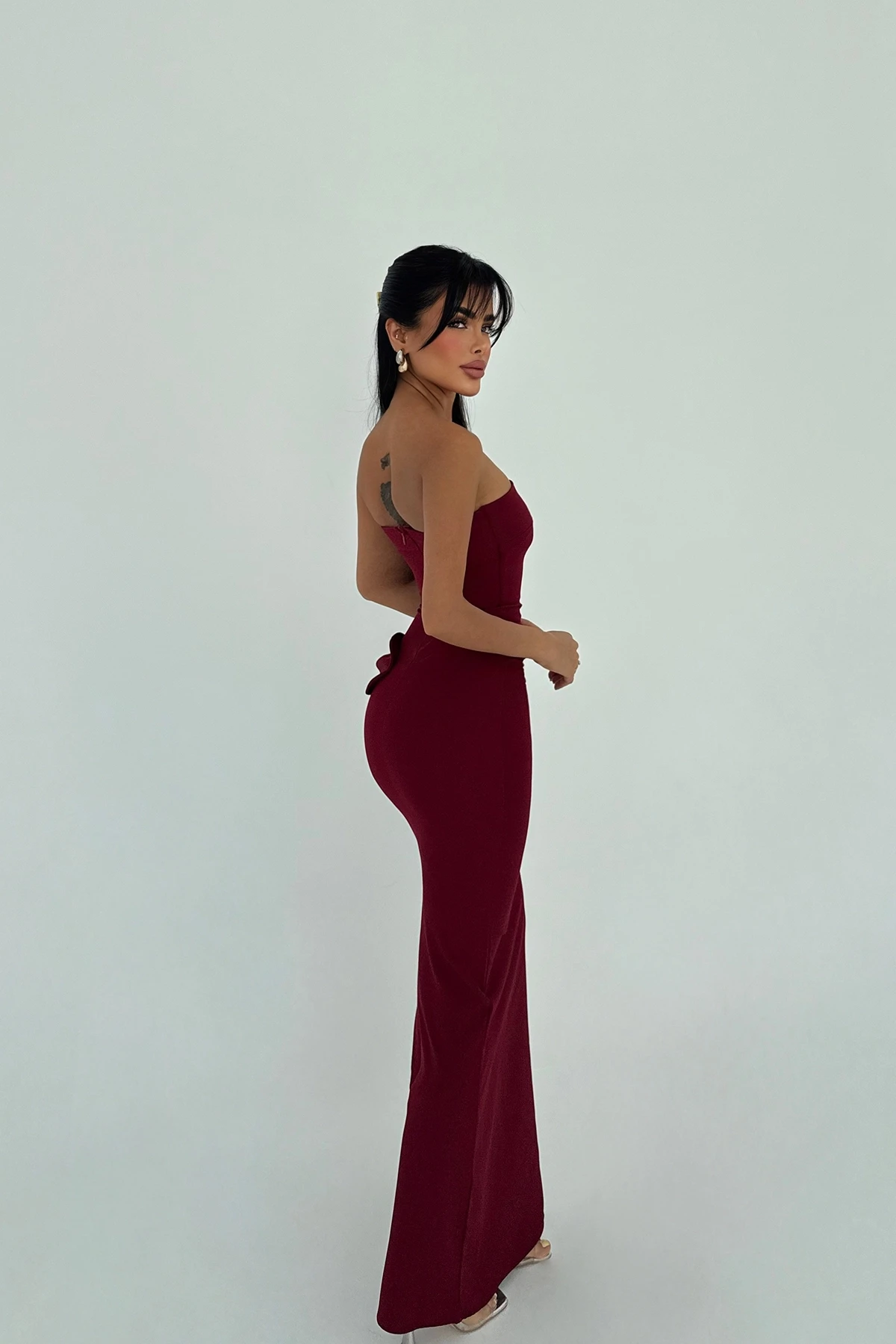 Picture of Claret Red Daysi Strapless Dress