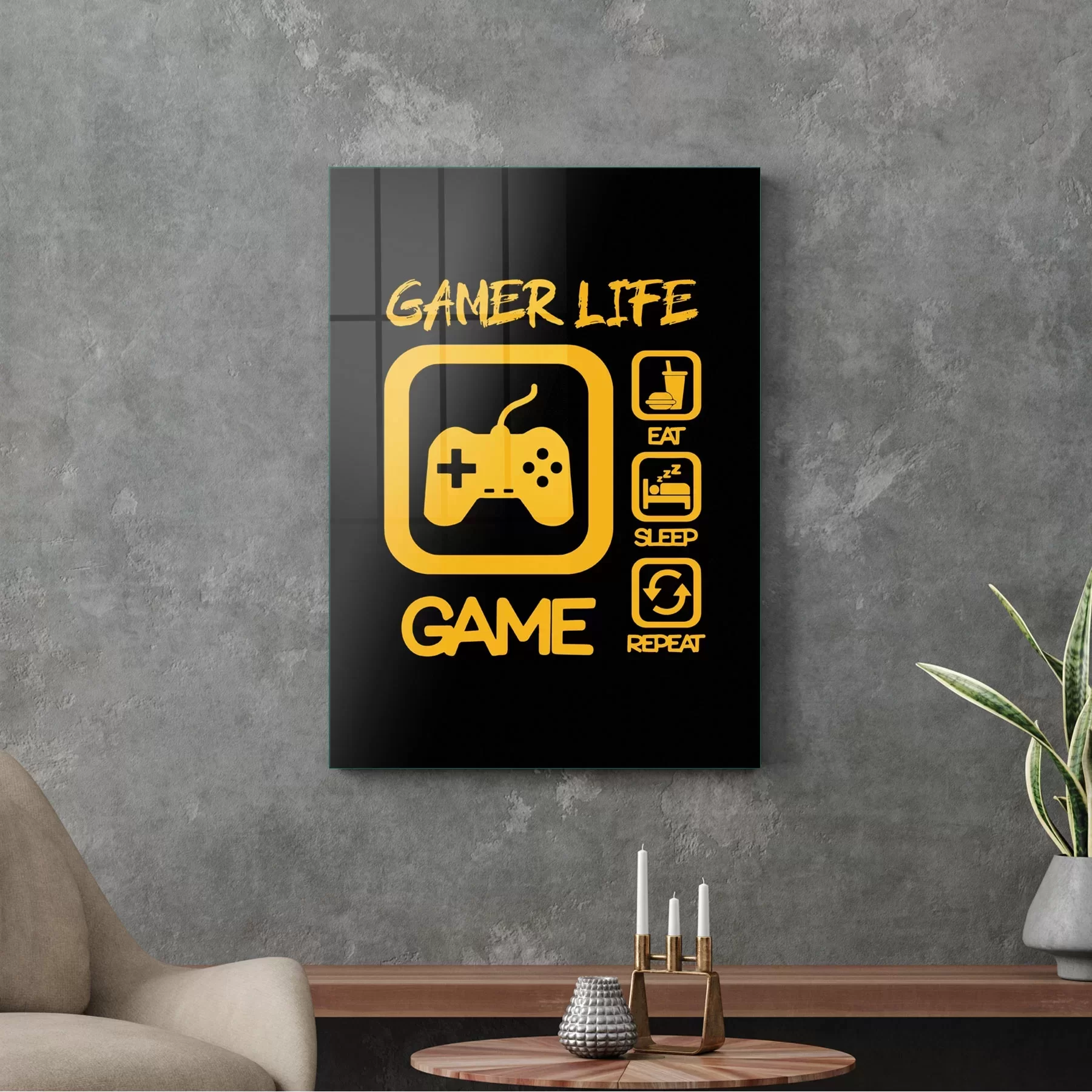 Picture of Decovetro Cam Tablo Gamer Life 30x40 cm
