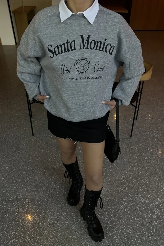 Picture of Gray Santa Monica Printed Sweat