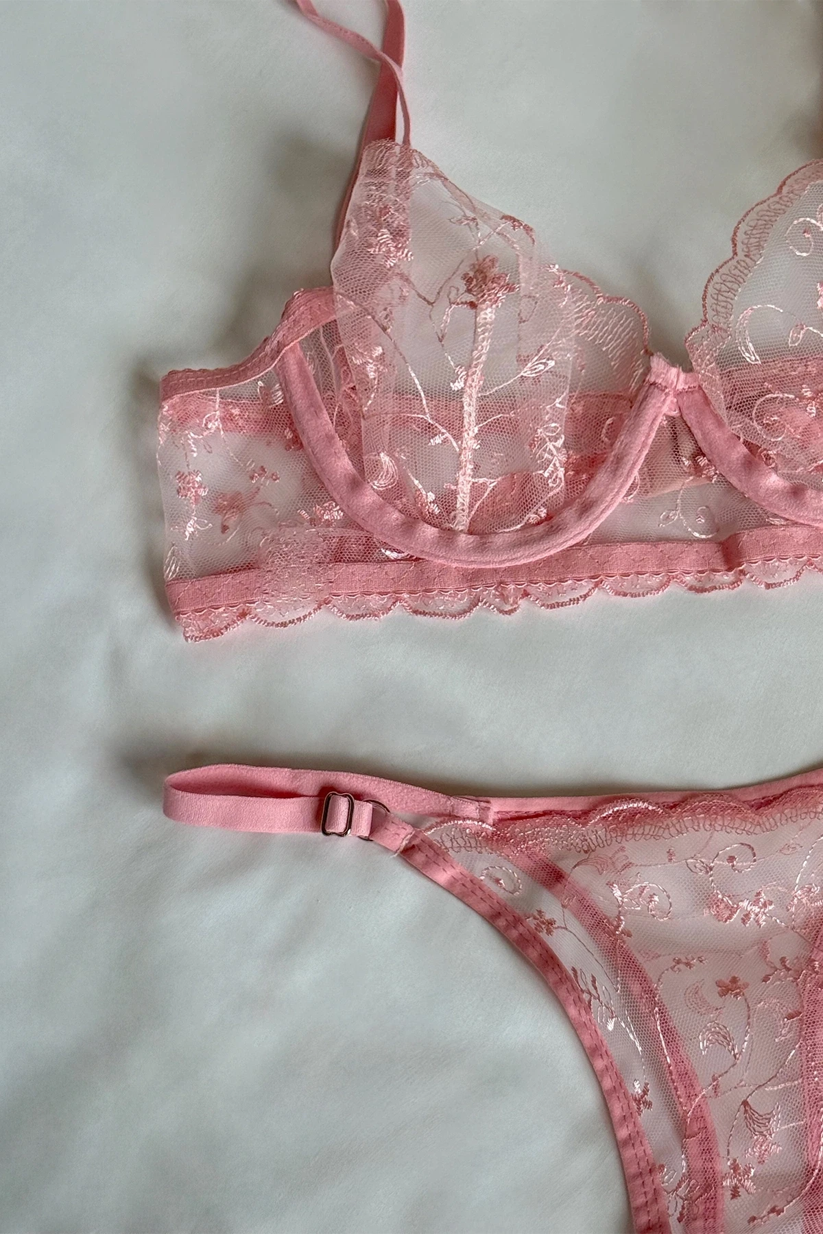 Picture of Pink Lace Detail Lingerie
