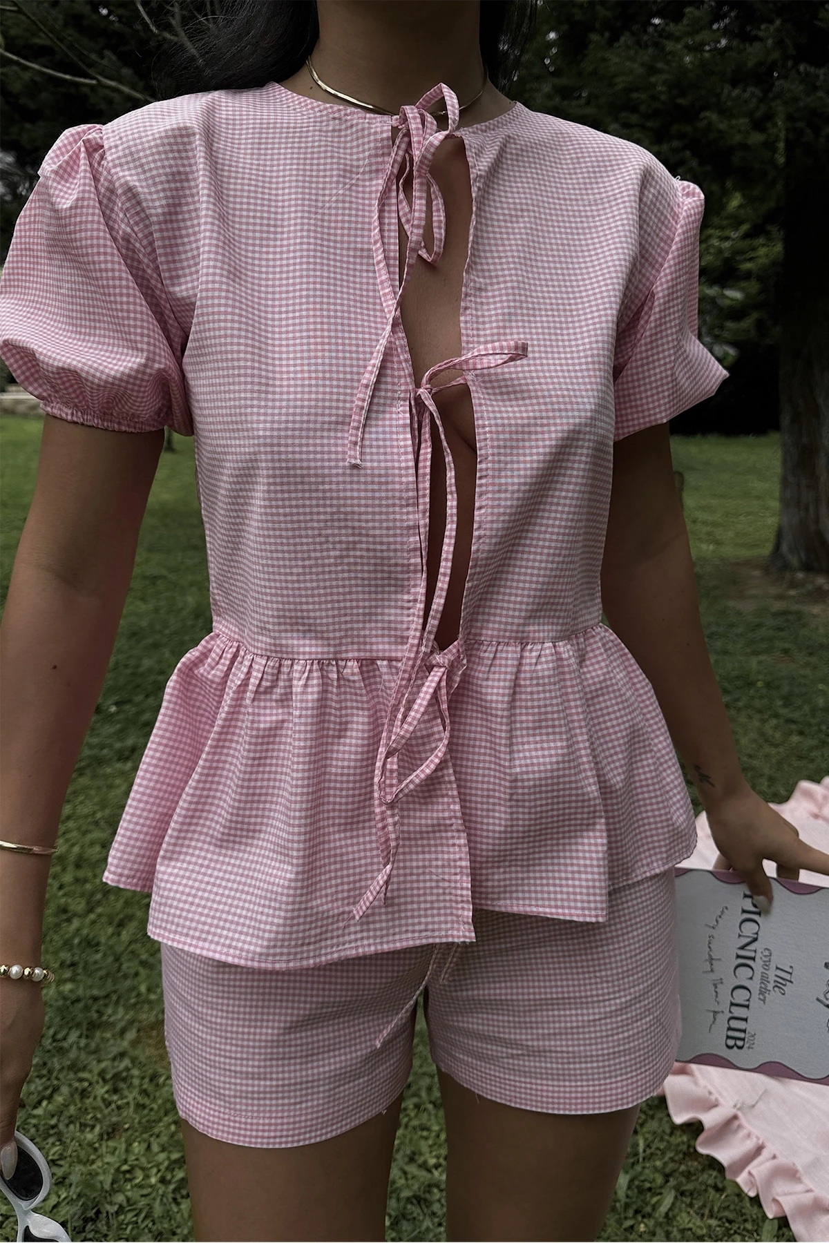Picture of Pink Laura Gingham Double Set