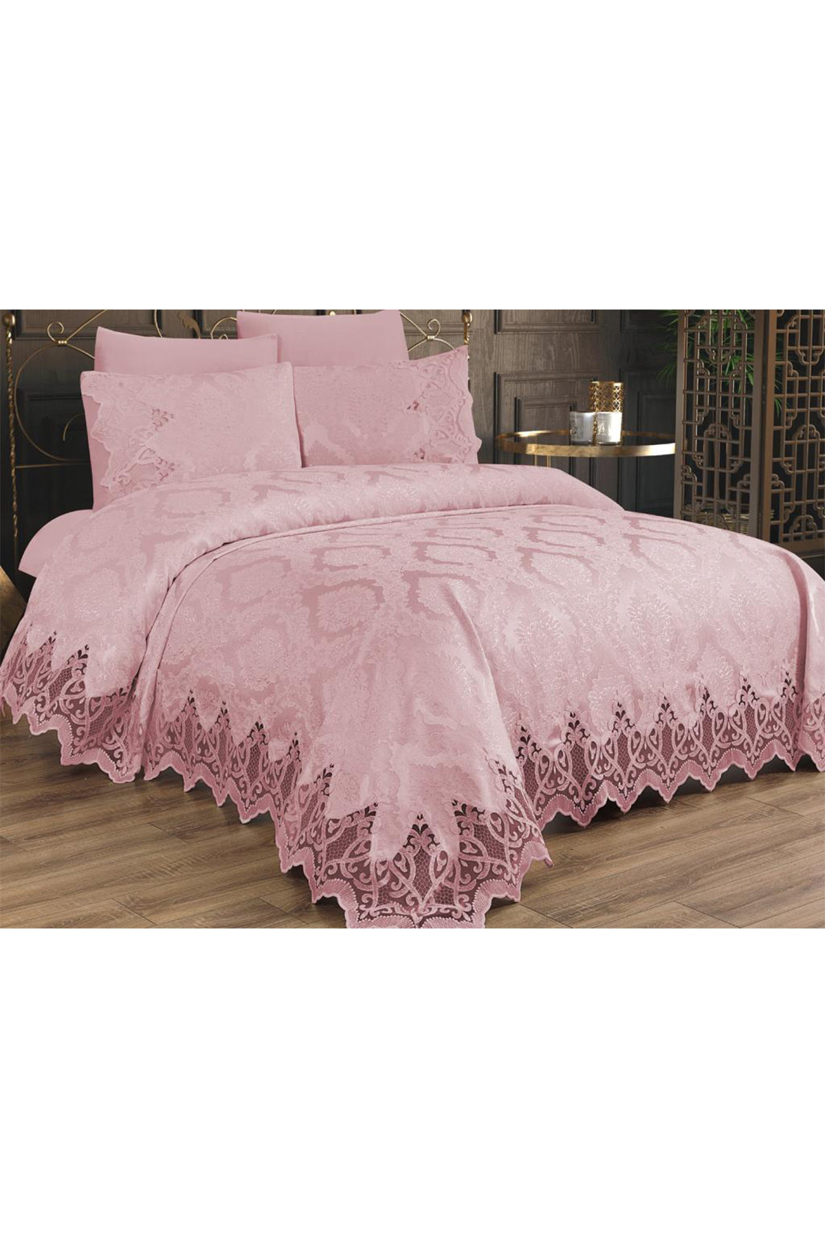 Picture of Çeyiz Diyarı Bellisimo Çift Kişilik Pike Takımı Pudra